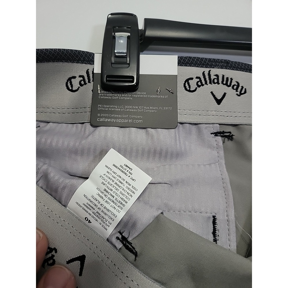 Callaway Mens Size 40 Grey Performance Opti-Dri Golf Shorts Media Pocket NEW - Picture 10 of 10